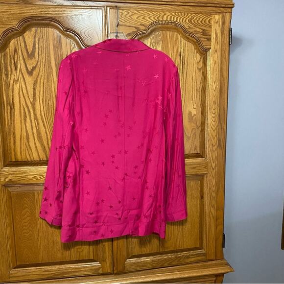 Equipment X Tibitha Simmons Pink Star Print Blazer Jacket Womens Size 6 - Picture 10 of 16